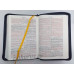 Biblia - format mediu [copertă din piele bleumarin, fermoar, margini albe]