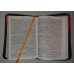 Biblia - format mediu [copertă din piele roșu/negru, margini albe, fermoar]