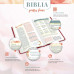Biblia pentru femei - format mediu [model floral roz, margini argintii]