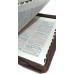 Biblia - format mic [copertă din piele maro, mâini în rugăciune, fermoar, margini argintii, index]