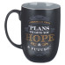 Cană din ceramică, Neagră - "Hope and a future"