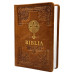 Biblia Ortodoxă - format mic [copertă handmade din piele naturală, margini albe, cruce]