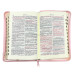 Biblia - format mare [copertă alb-floral, index, margini aurii, cu fermoar]