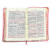 Biblia - format mare [copertă roz-floral, index, margini aurii, cu fermoar]