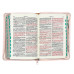 Biblia - format mediu [copertă crem-floral, index, margini aurii, cu fermoar]